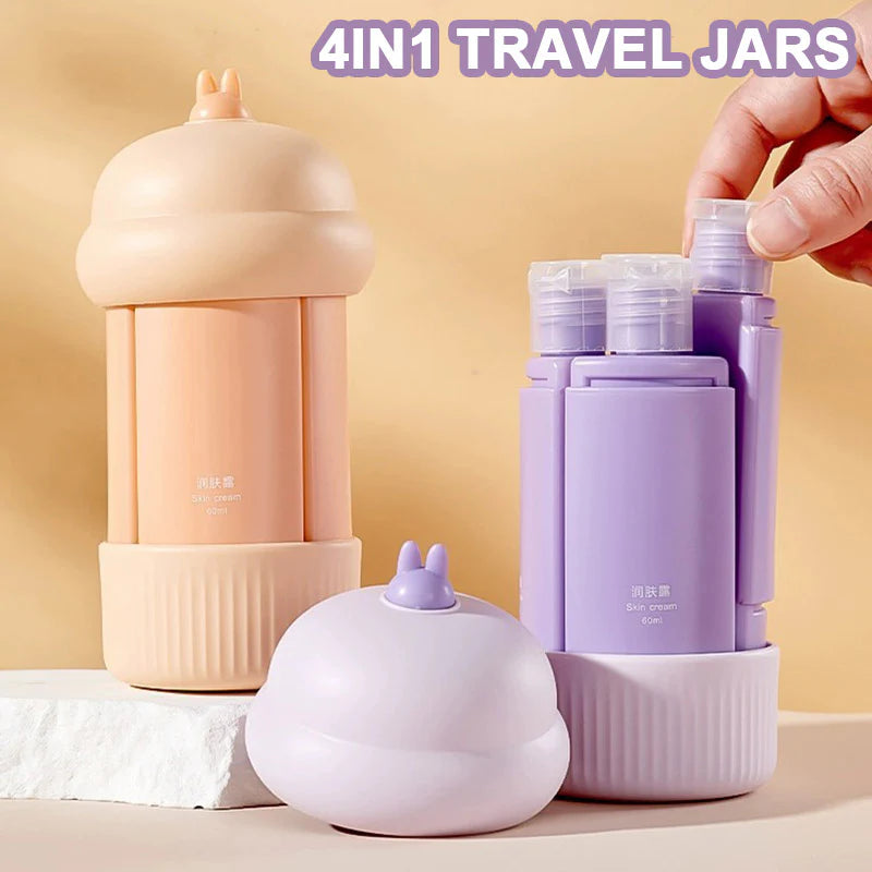 4 in 1 Refillable Containers - For Smart & Spill-Free Travel