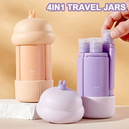 4 in 1 Refillable Containers - For Smart & Spill-Free Travel